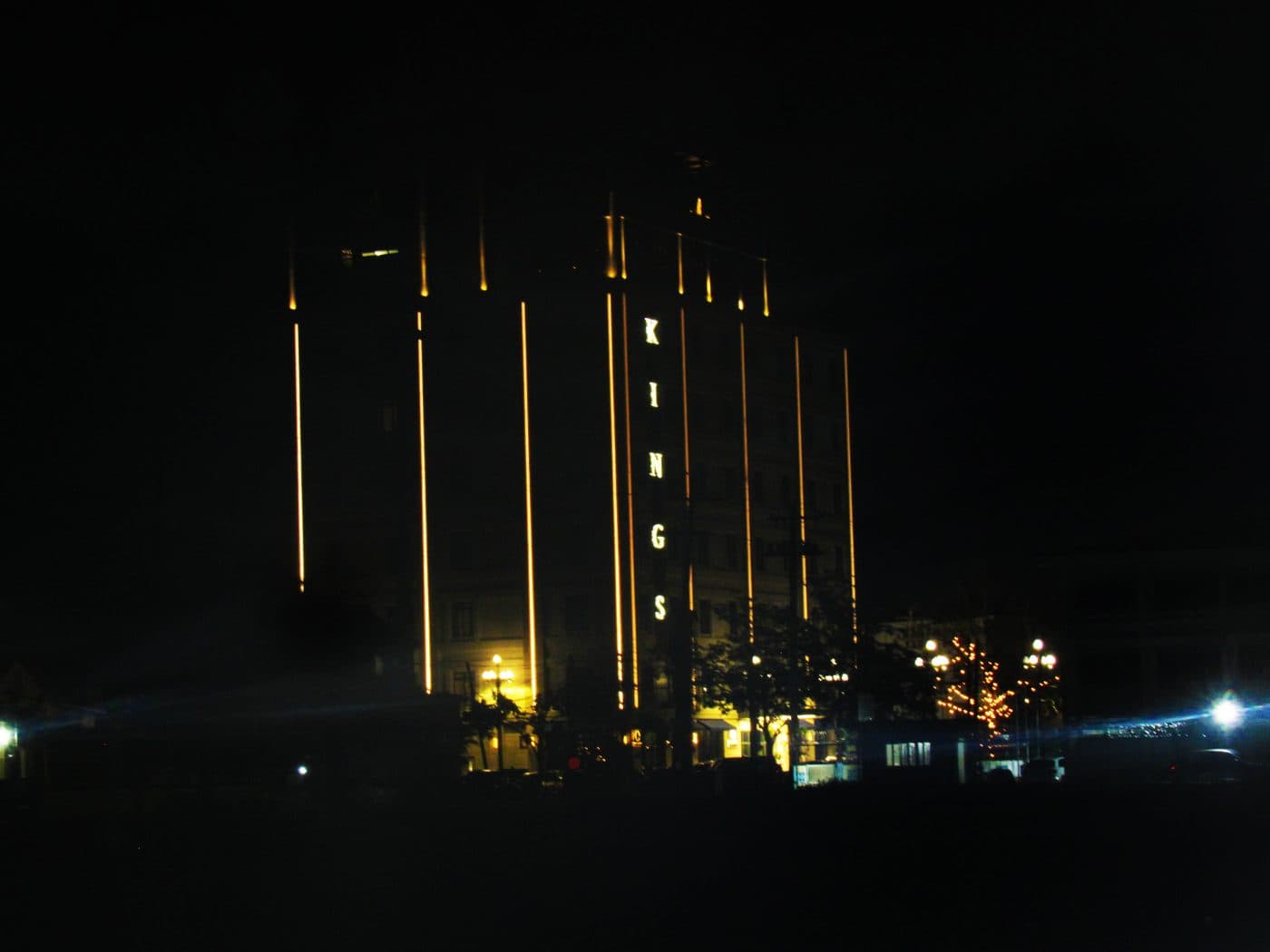 Kings Hotel illuminated at night, Georgetown Guyana