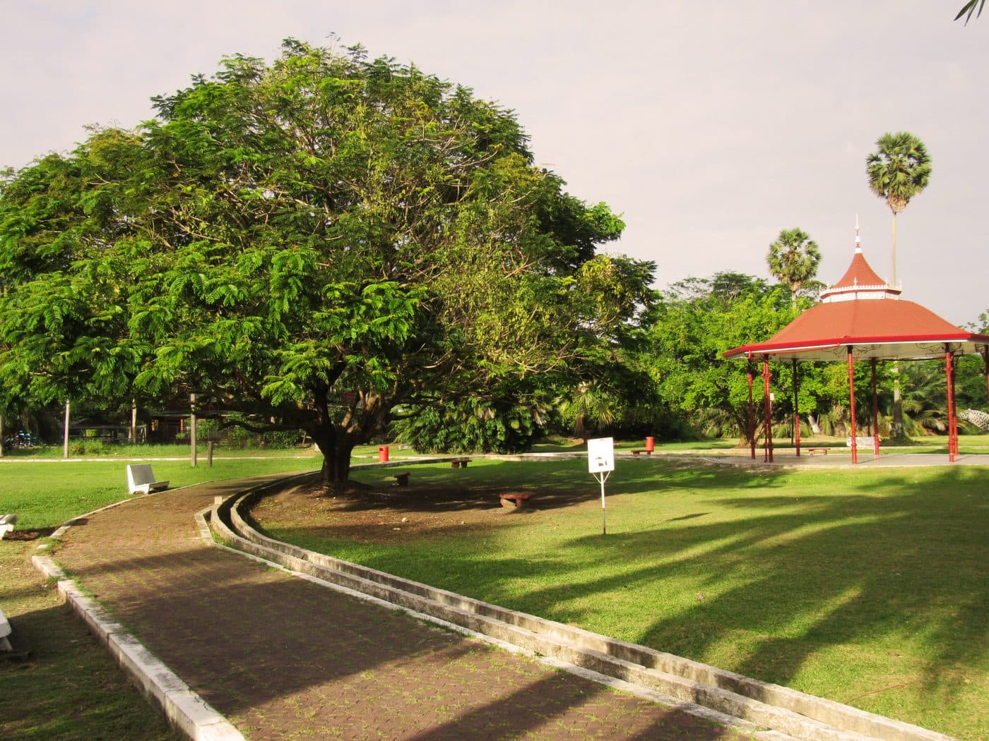 Botanical Gardens pavilion with red roof, Georgetown Guyana